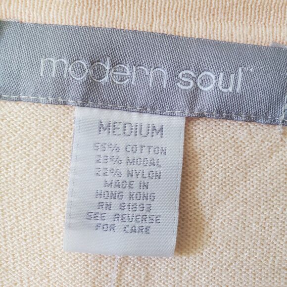 Modern Soul Comfort Yarn Twin Set 3/4 Sleeve Top Open Vest Peach Womens Size M - Picture 8 of 10